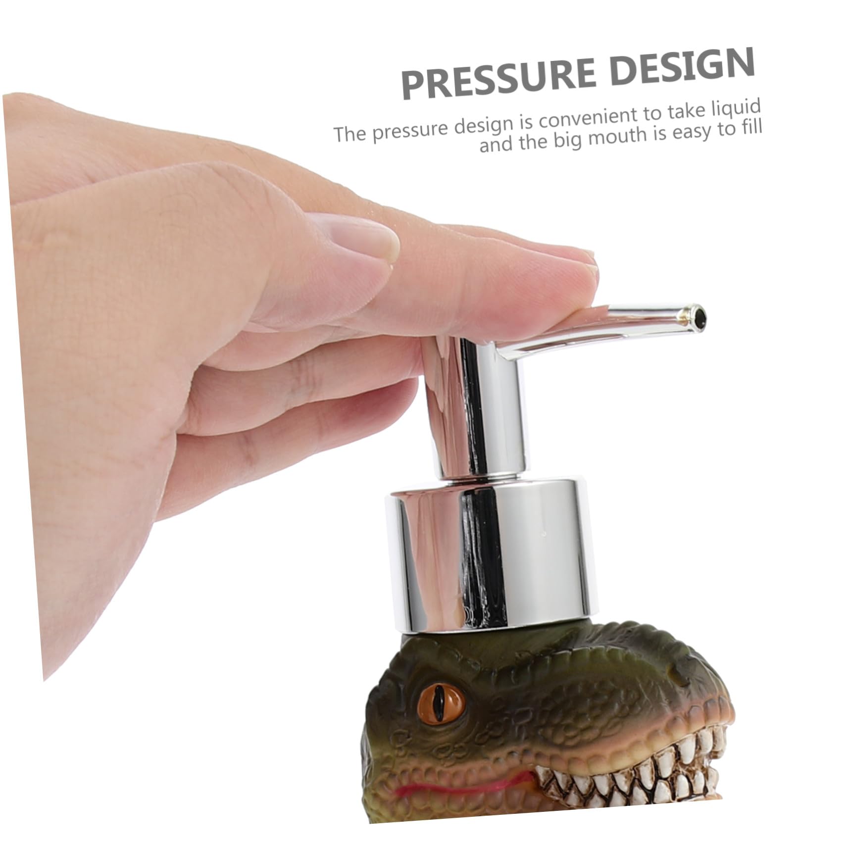 SHINEOFI Botella Dispensadora de Loción Bomba de 560 Ml, Diseño Dinosaurio Rompe Cáscara, Dispensador de Jabón y Champú Recargable para Baño y Viaje, Envase Prensa Antideslizante