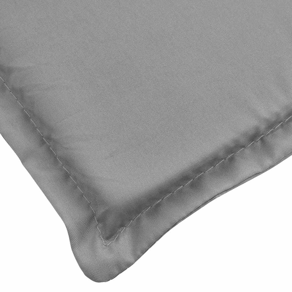 Cuscino per Lettino Prendisole Grigio 186x58x4 cm | Imbottitura soffice con laccetti antiscivolo e fascia elastica, ideale per giardino, terrazzo e soggiorno.