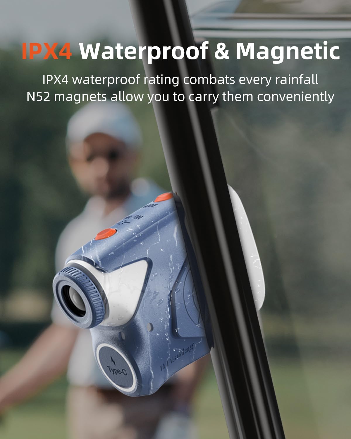 AOFAR GX6 Télémètre de Golf avec Aimant, Rechargeable Rangefinder 1000Y,Vibration de Verrouillage du mât de Drapeau,Pente allumé/éteint avec lumière d'indicateur, 7X,Imperméable Télémètre Laser