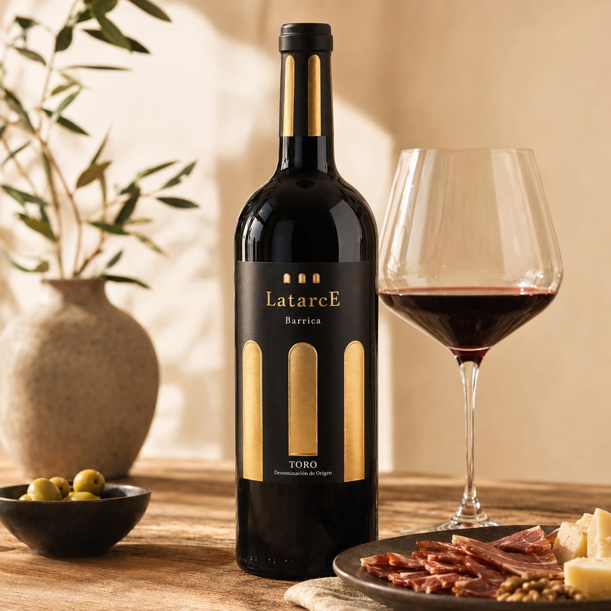 Latarce | Vino Tinto Barrica D.O. Toro 100% Tinta de Toro | 9 Meses Roble Francés y Americano | Botella 75cl Caja de Madera | Ideal para Regalo