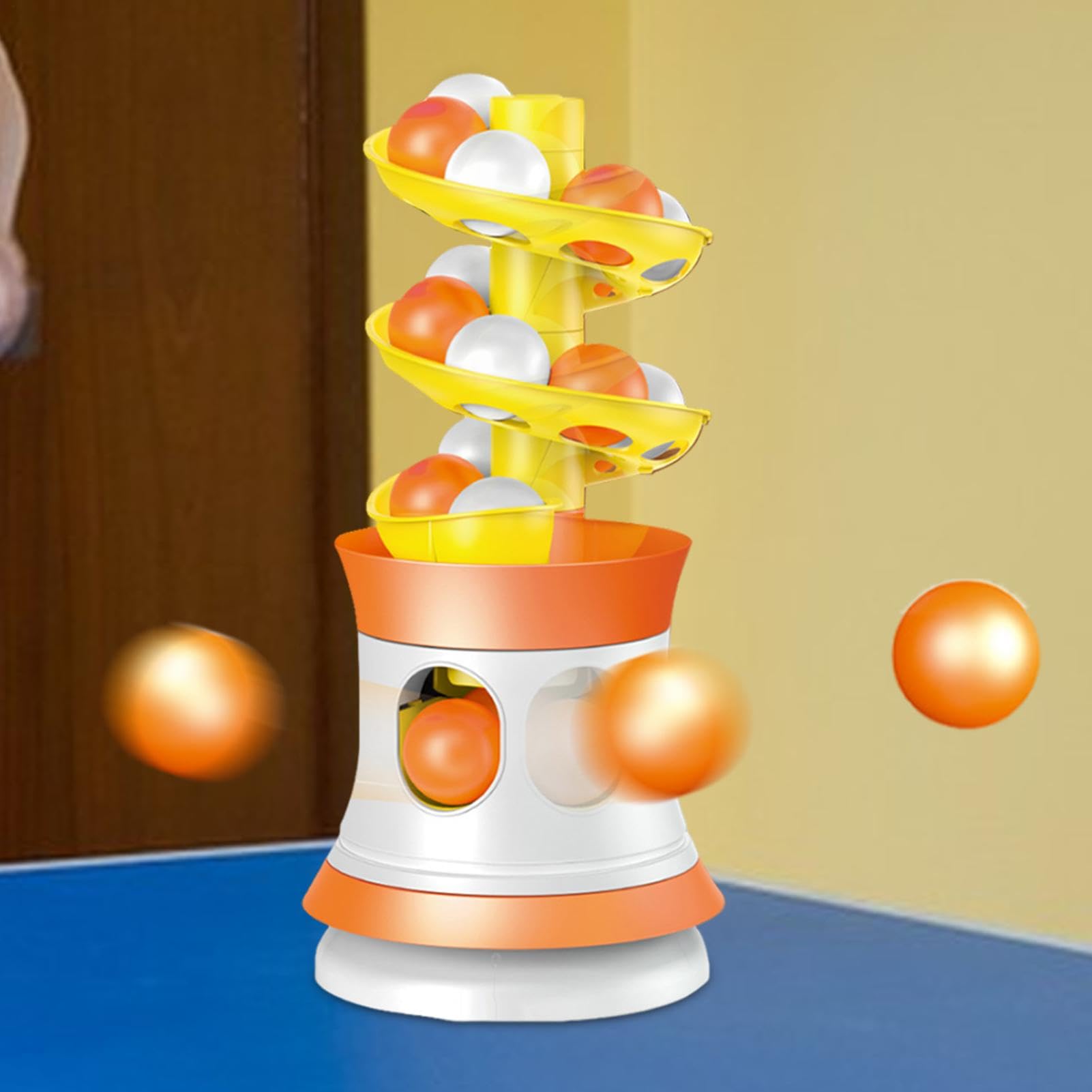 Pong Machine - Pong Automatic Ball Machine Shooter con 16 palline - Portatile Ball Thrower Table Tennis Macchina di Servizio Automatico per principianti per