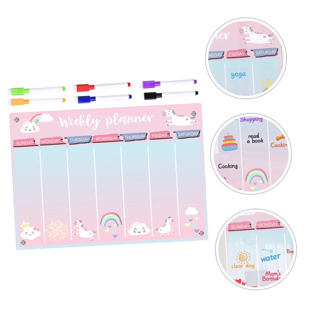 STOBOK Trocken Abwischbare Acryltafel Für Kühlschrank Magnetische Planertafel Transparente Tagesplanertafel