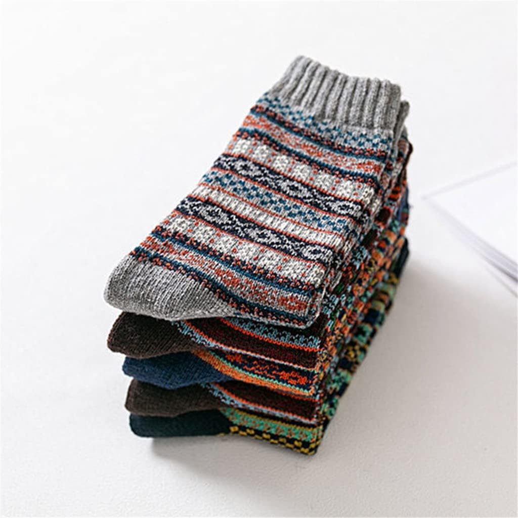 Autumm Winter Men Thicken Warm Harajuku Retro Fashion Casual Wool Cotton Socks Snow