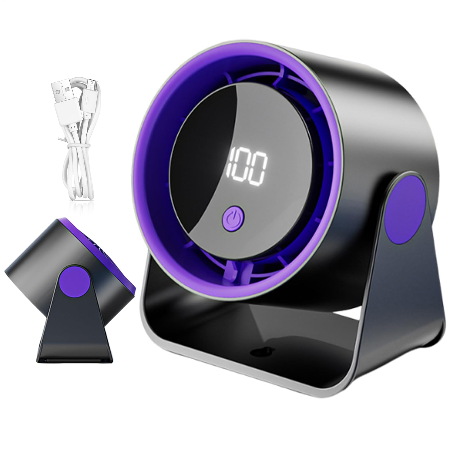 Ventilateur de bureau silencieux portable et rechargeable USB 100 vitesses