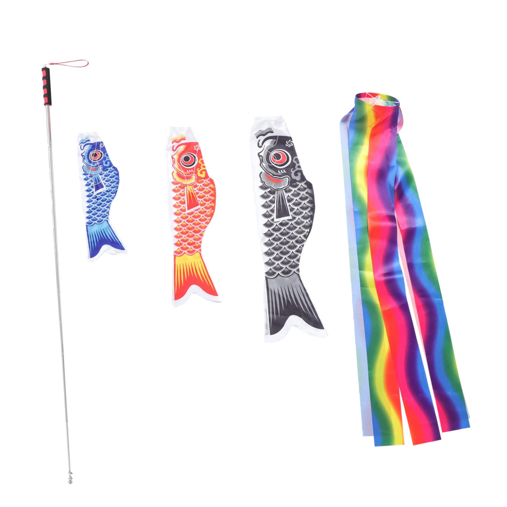 Drapeaux de carpe japonerie flottant vent pour aménagement extérieur et animation de cour d'école
