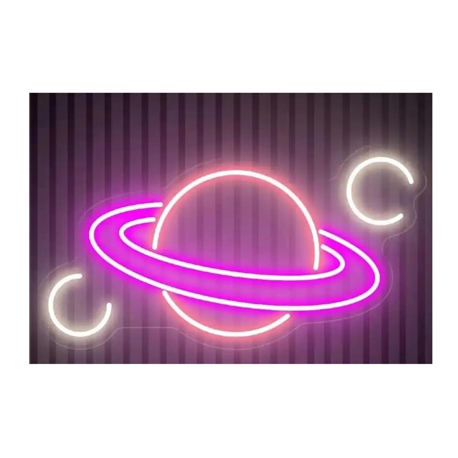 Zynther Neon lamp Soothing Atmosphere Lamp Planet for Saturn Neon Sign for Space Light for Kids Room(D)
