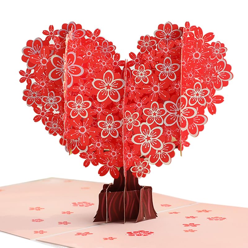 KUKUTrue® 3D Heart Blossom Tree Pop Up Card, Pop Up Birthday Cards for Women, Wedding Anniversary Card, Get Well Soon Cards, for Women Girlfriend Mother Daughter Sister Grandma — image 1