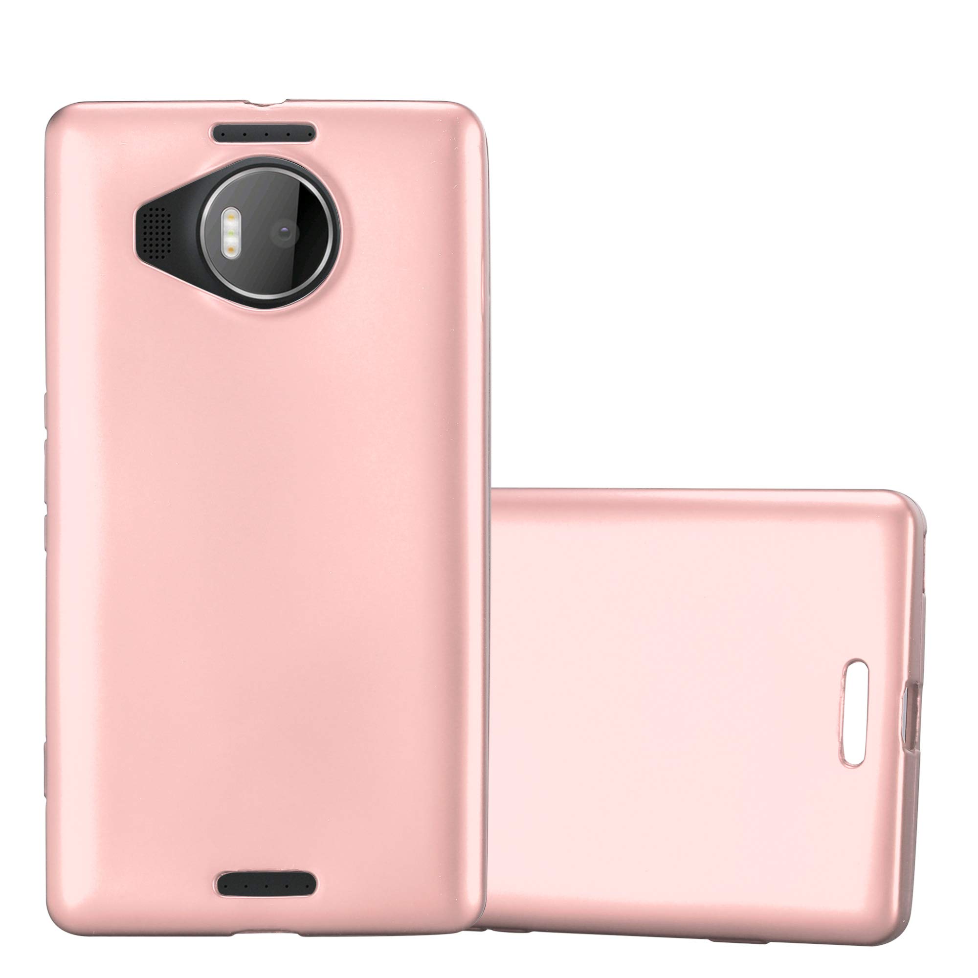 cadorabo Case works with Nokia Lumia 950 XL in METALLIC ROSÉ GOLD - Shockproof and Scratch Resistant TPU Silicone Cover - Ultra Slim Protective Gel Shell Bumper Back Skin