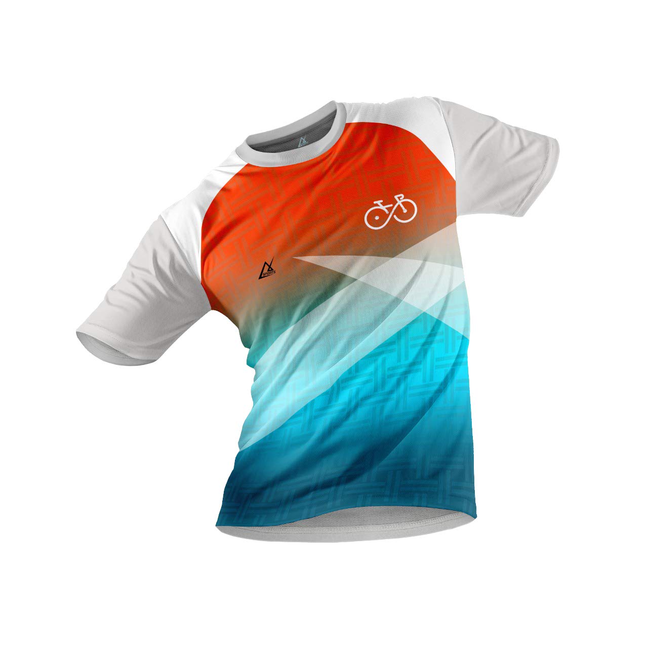 JJ TEESPolyester Half Sleeve Jersey with Round Collar and Digital Print All Over for Men (Color: White, Blue and Red)