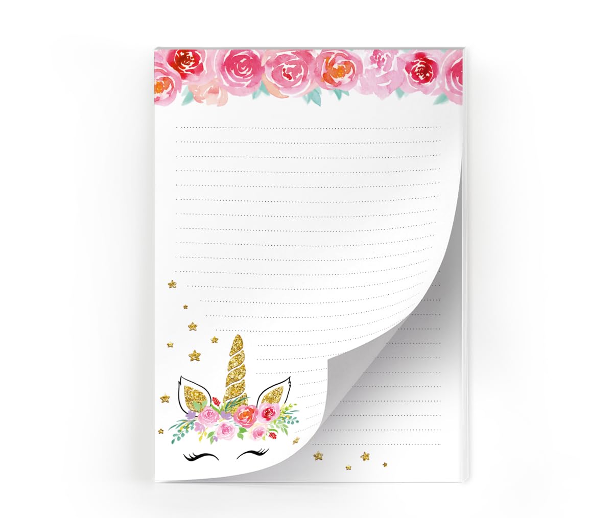 Minkocards Writing Paper Set Letter Pad with Envelope for Girls Children Unicorn Animals Children's Motif Letter Paper Pad Lined (A5 Pad with 25 Sheets + 15 Envelopes) - Image 3