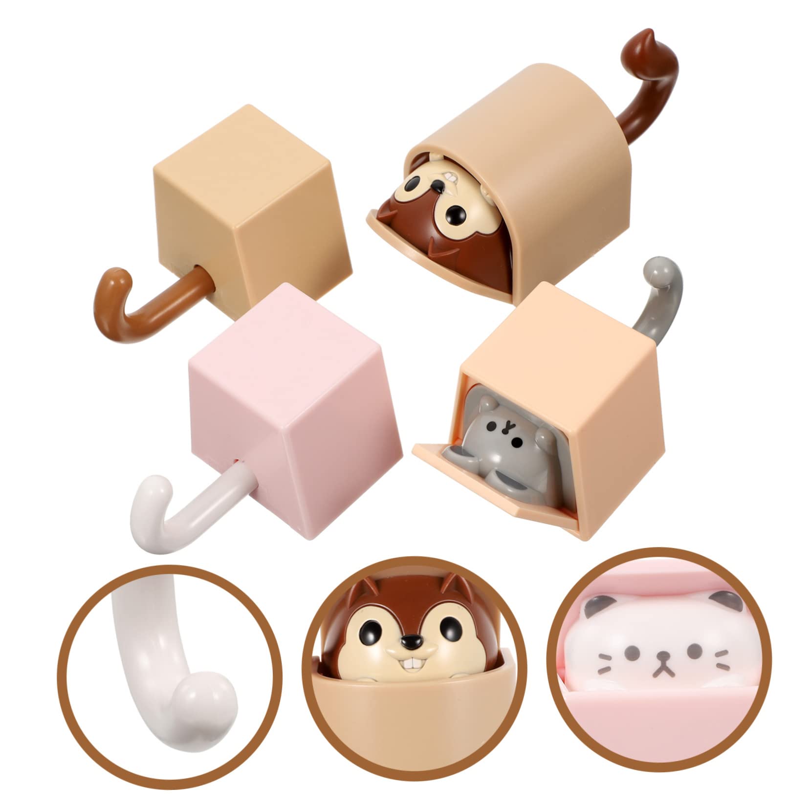 STOBAZA 8piezas Ganchos De Pared Adheribles De Animales Divertidos Percheros Decorativos Para Ropa y Llaves Para Entradas y Habitaciones Infantiles