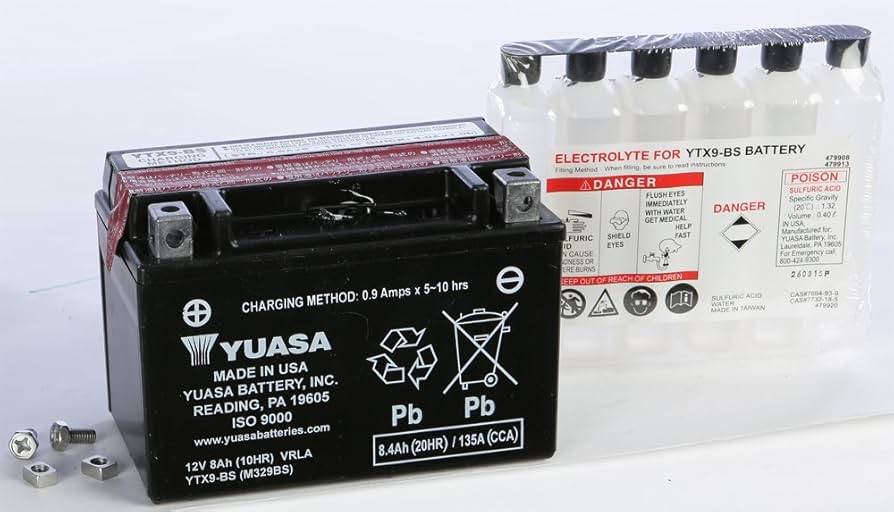 Amazon.com: Yuasa Maintenance Free Battery YTX9-BS YUAM329BS