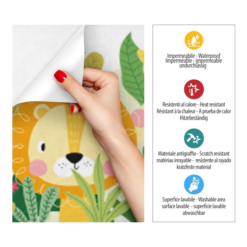 kina - SM0022 Adesivi Murali Fasce per Camerette Bambini - Grafica Friends Greche Protezione e Decorazione Pareti Rivestimento Mobili Tavoli e Armadi 40x130 cm
