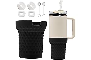 Silicone Water Bottle Boots Sleeve Compatible with Stanley Black 40oz H2.0 Adventure...