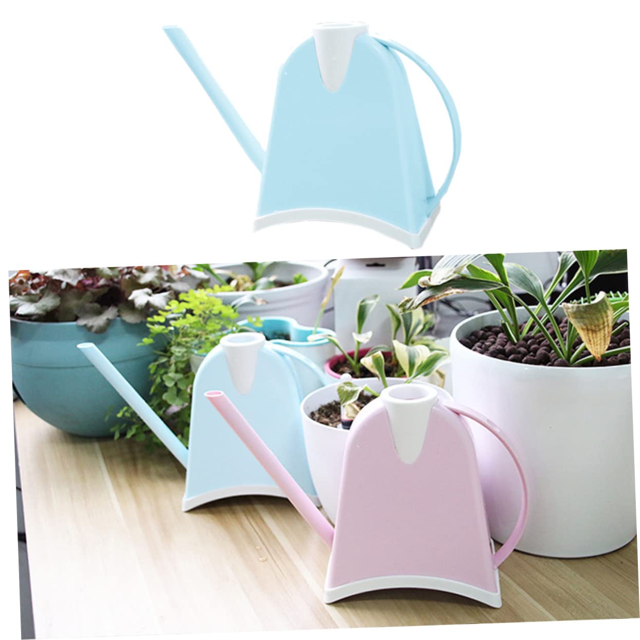 Konewka, 1 szt. Zewnętrzna konewka Metalowa konewka Konewka Wiadro na wodę Ogrodnictwo Konewka Butelka Bonsai Konewka Czajnik Głowica prysznicowa Konewka do roślin Różowy dzbanek Mini(Sky-bluex3pcs)
