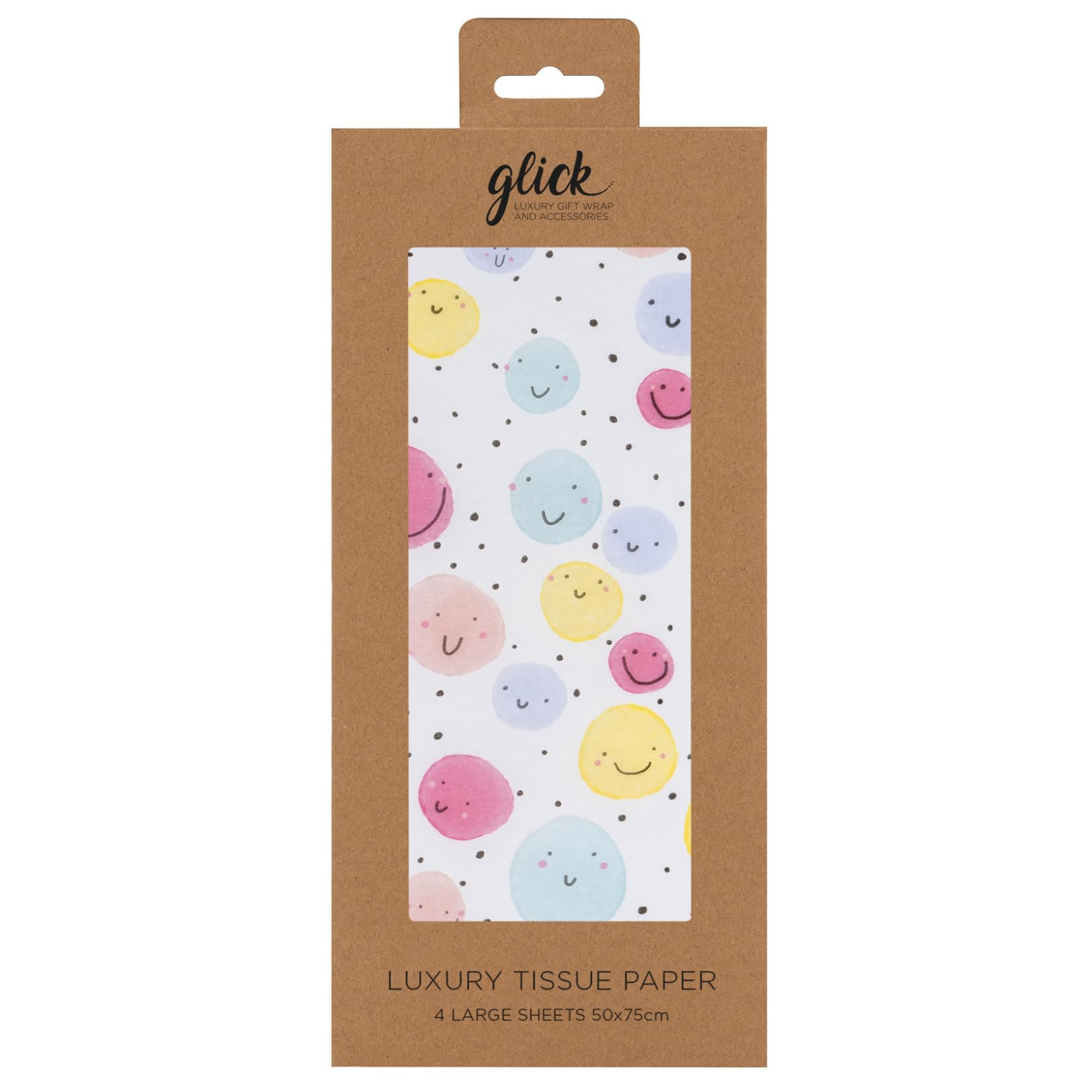 Glick 4 Sheets of Giggle Piggle Tissue Paper. Each Sheet Measures 75 x 50cms When Opened and is Suitable for Birthdays & Other Celebrations