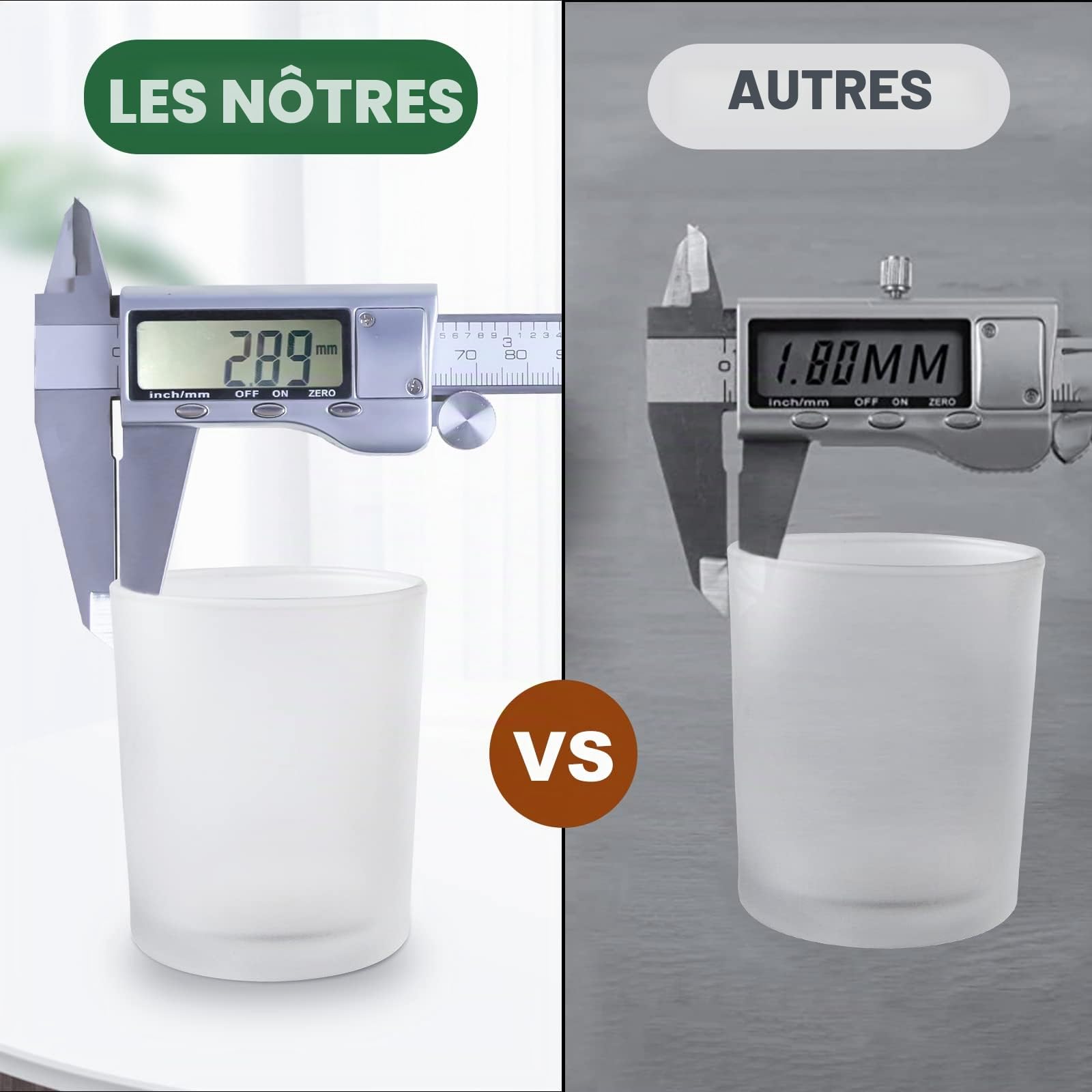 CONNOO Lot de 15 pots à bougies vides givrés de 200 ml avec couvercles en bambou et étiquettes adhésives pour la fabrication de bougies