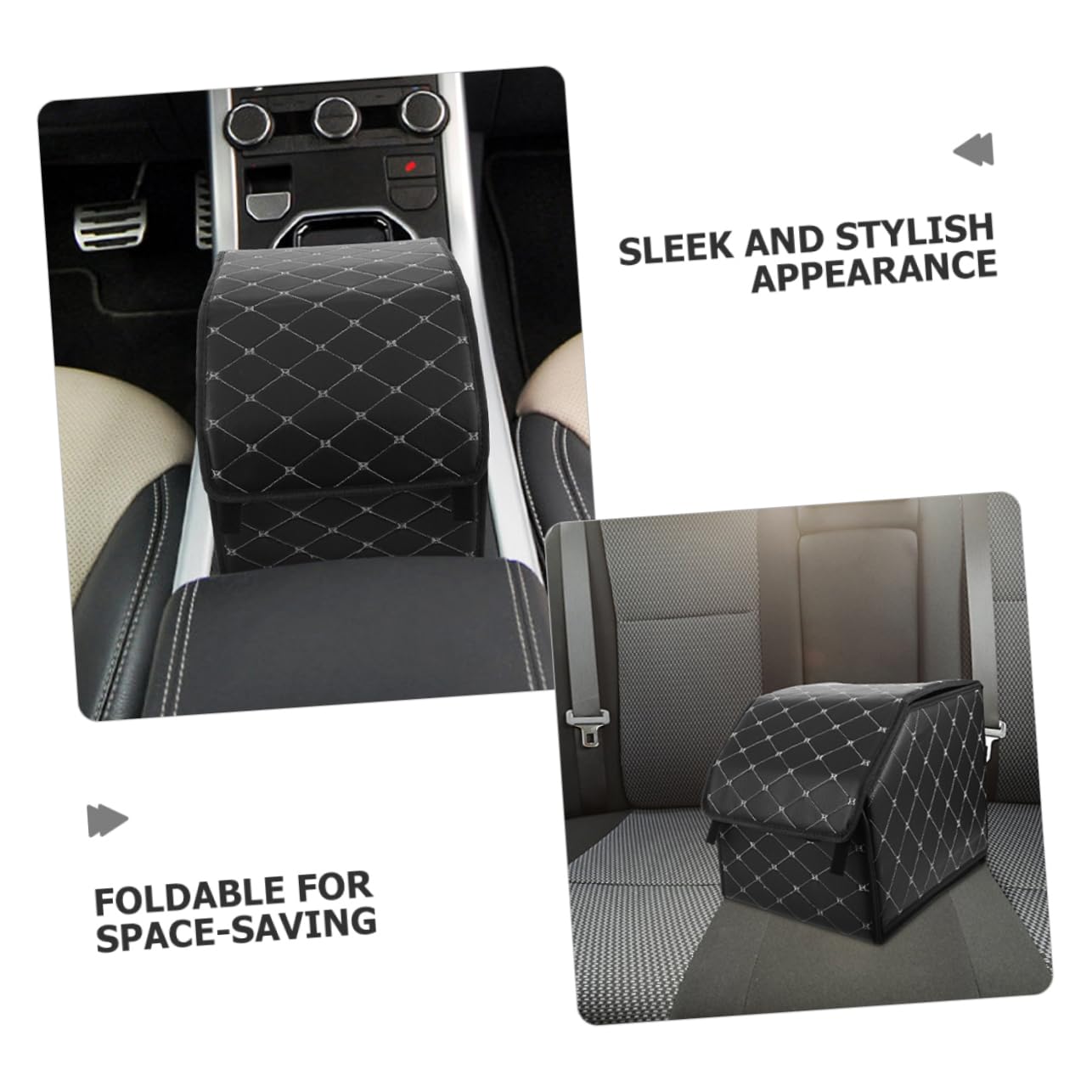 Organizer Baule Auto Pieghevole 2 Pezzi in Pu Nero | Box Salvaspazio, Pulizia Semplice e Rapido Inserimento, per Viaggi e Uso in Auto, 2pezzi