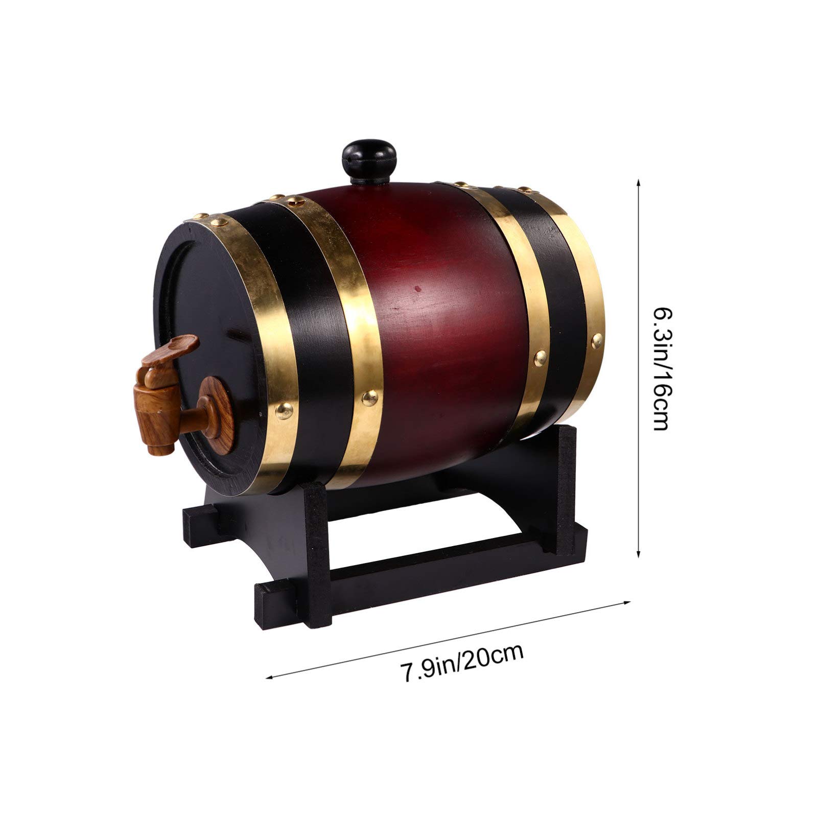 Cabilock 1.5l Oak Solid Wood Wine Vintage Barrels Beer Cask for Cooling Decorative Bar Accessory