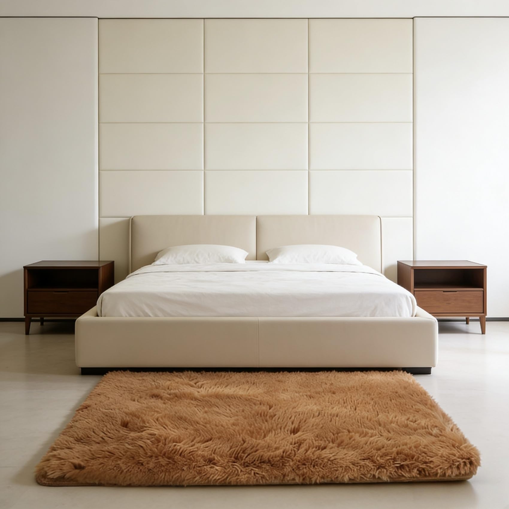 Tapis de sol marron 158x200 haut de gamme moderne et élégant pour grand salon