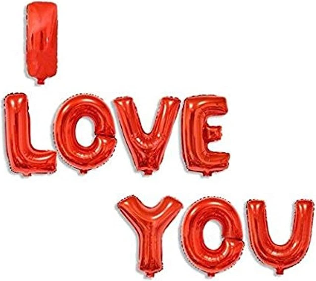 I Love You Balloon Banner, 16 Inch Foil Letter Valentine’s Day Balloon Sign for Birthday Party Mother’s day Marriage Proposal Wedding Anniversary Party Romantic Decorations & Supplies (Red)