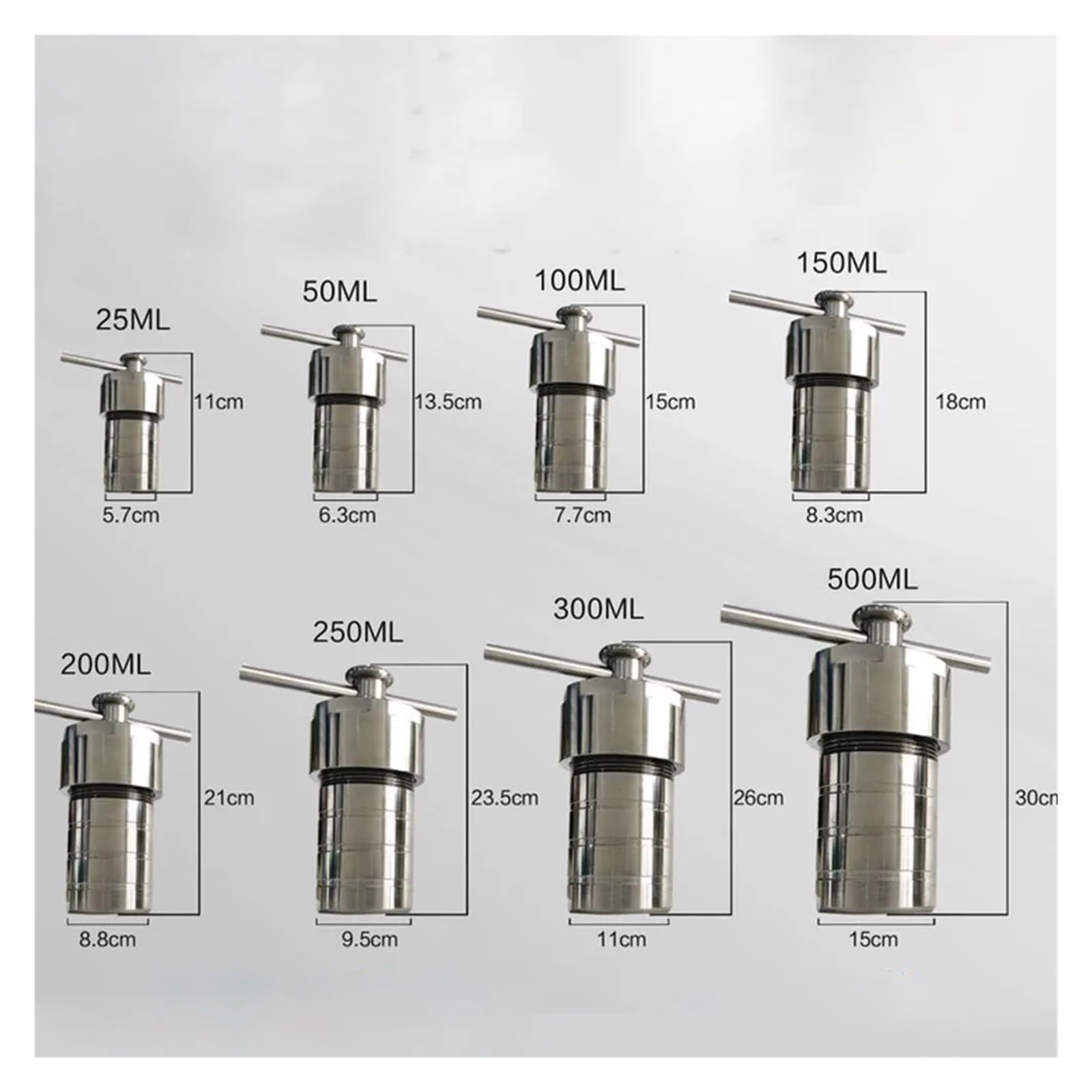 Autoclave, Reactor de síntesis hidrotermal, hervidor de reacción de Autoclave de laboratorio, 25, 50 ML, SS 304, cuerpo de Autoclave para proceso hidrotermal de laboratorio(50 mL)