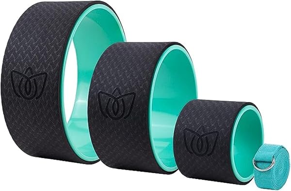Florensi Yoga Wheel (3-Pack) - Back Stretcher and Back Roller for Back Pain, Yoga Roller for Muscle Relaxation, Pain Relief, Cracking and Popping