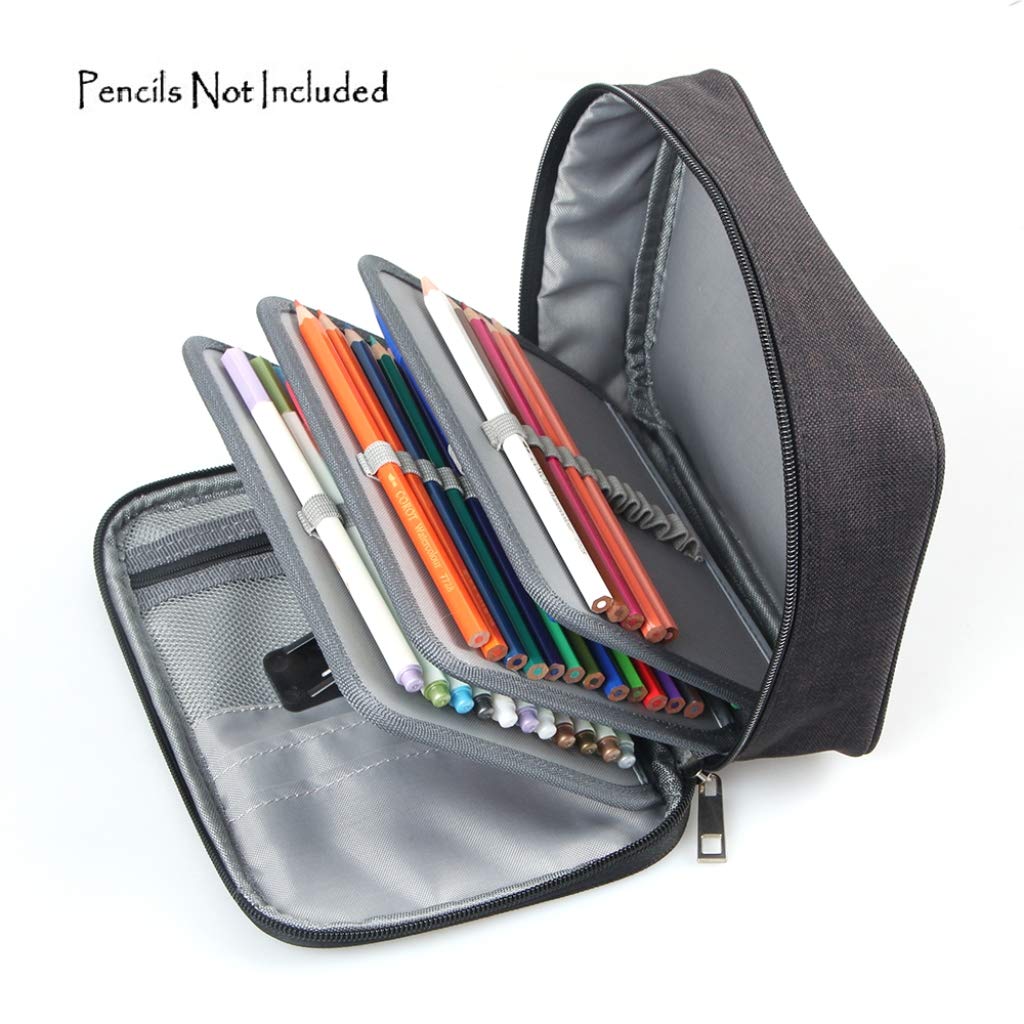 72 scomparti per matite, grande capacità, astuccio, portamatite colorato, multistrato, per scuola, ufficio, arte (blu)