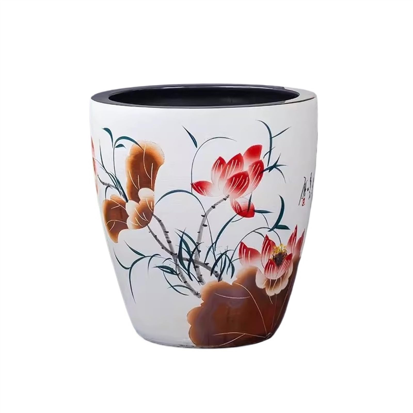 Acquario per Pesci Acquario in Ceramica rialzata in Stile Cinese, for Patio, Giardino, Acquario, Acquario, Vintage, for Esterni, Patio, Soggiorno, Ornamenti Acquari(Piccolo)