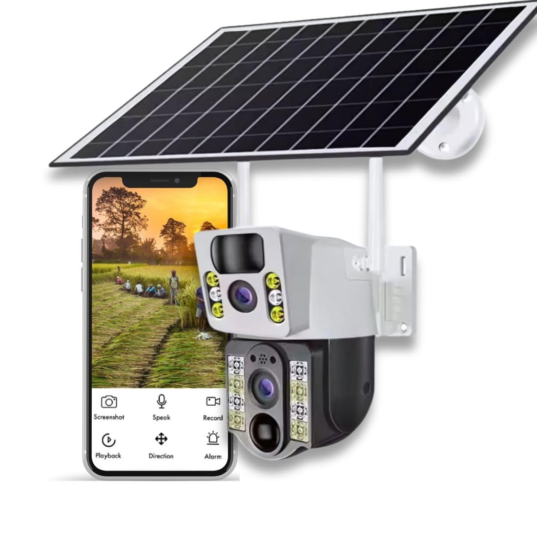 OneXsale 4G SIM Cellular Wireless Solar CCTV Camera | 2MP/3MP HD | IP66 Weatherproof | 360° Pan Tilt | PIR Human Detection | Two-Way Audio | Motion Alert | V380Pro App