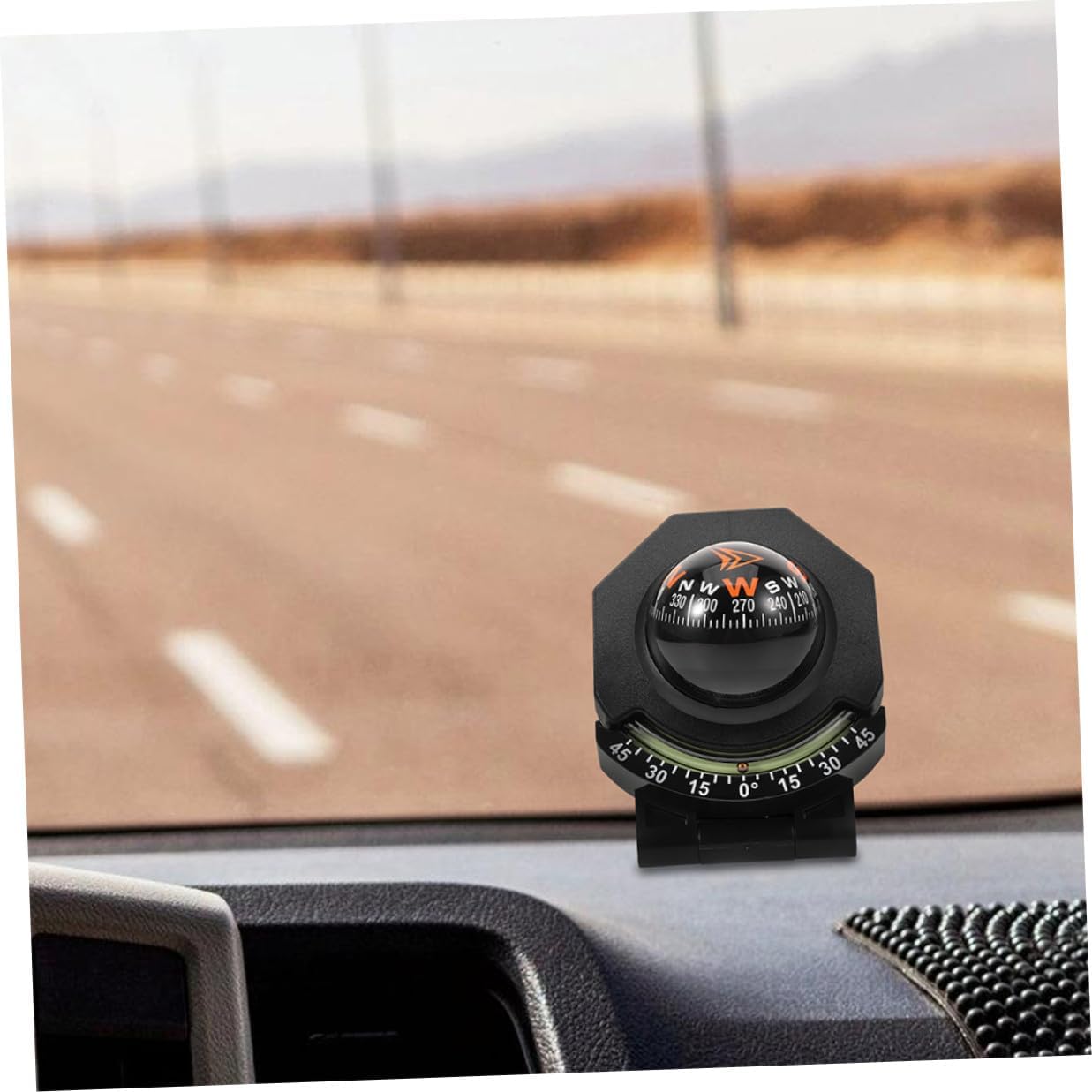 2pcs Auto Compass Inclinometer Car Dashboard Mount Ball Compass Accurate Direction Indicator for Vehicles and Boats