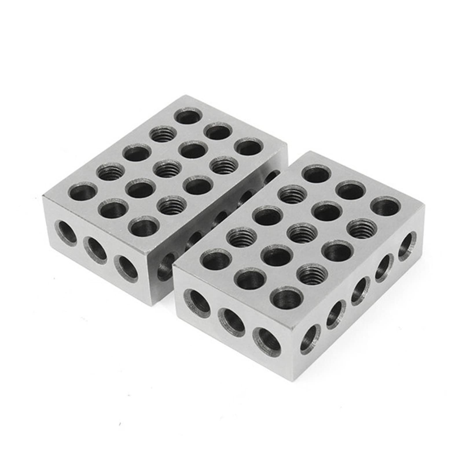 CVFRDD Gauge Block Set 2Pcs 23 Holes Precision Blocks Hardened Steel 1-2-3 0.0001" Matched Machinist 123 Milling Tool