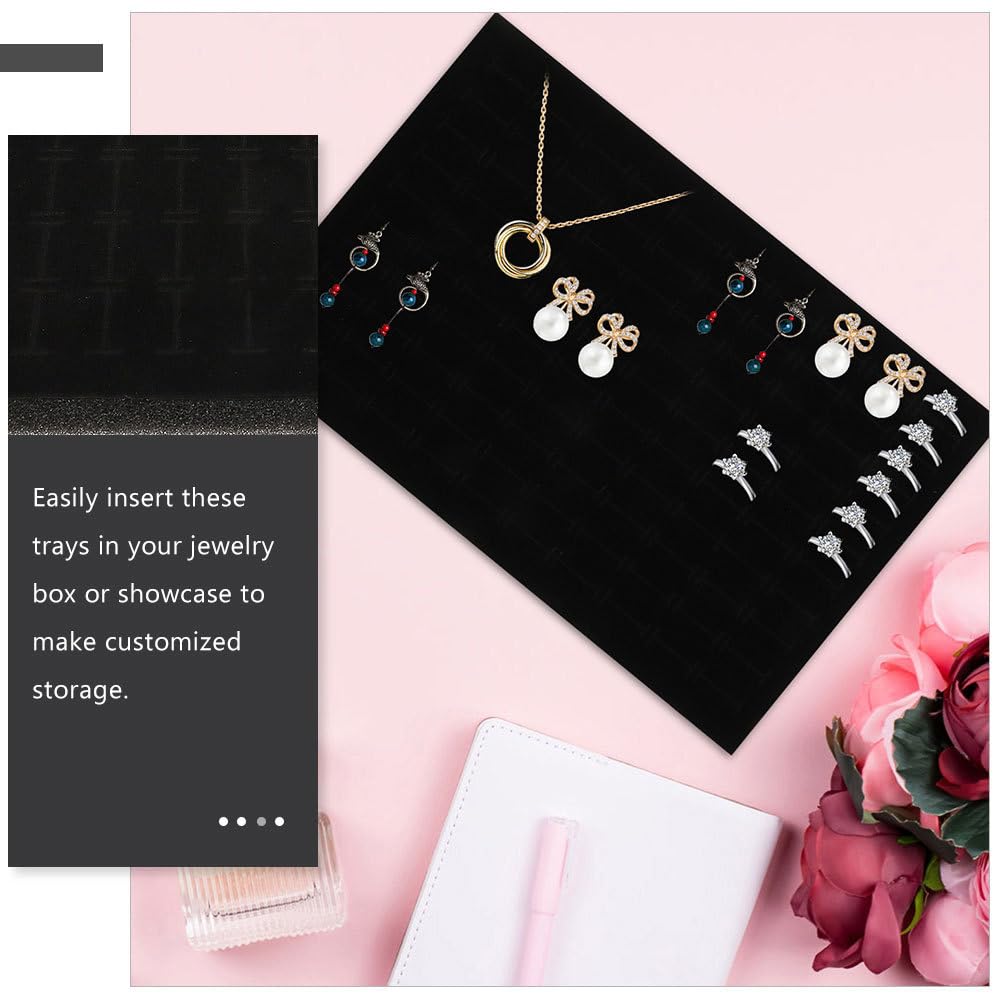 NOLITOY 2pcs Box Jewelry Sponge Pad Ring Displays for Selling Jewelry Foam Insert Ring Holder Black Foam Ring Insert Necklace Liner Cushion Necklace Display Stand Accessories Showcase