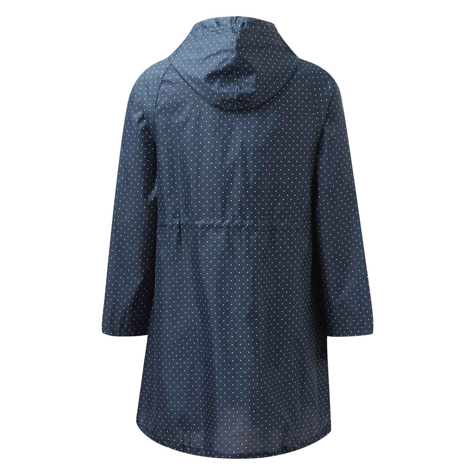 Generisch Kinder Regenjacke Modische Damen Anoraks Regenmantel verstaubare Kapuzenwindjacke für Outdoor verstellbare mit Taschen