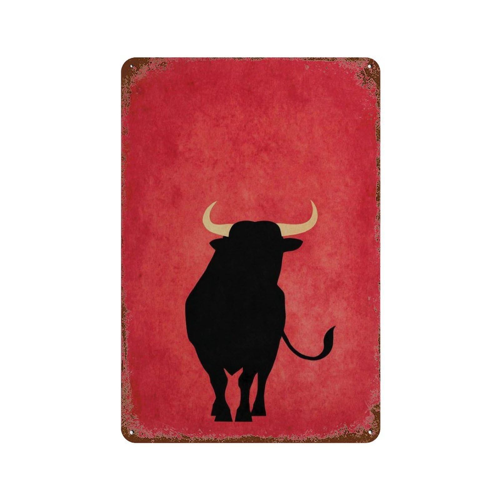 xiaoxiaoshen Minimalist Spanish Bull Matador Rojo Red Black Taurus Zodiac Western Farmhouse Wall Decor Art Metal Tin Poster Modern Home Decor Art Home Bar Shop Decorations Vintage Sign 30x20cm