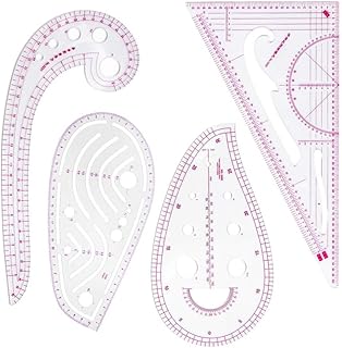 曲線定規 縫製定規 4様式セット 裁縫用 雲形定規 三角定規 カーブ定規 洋裁定規 ルーラー フレンチカーブ 服装ルーラーツール 裁縫定規セット 描画 製図用具 ソーイング定規 DIY 手芸用品