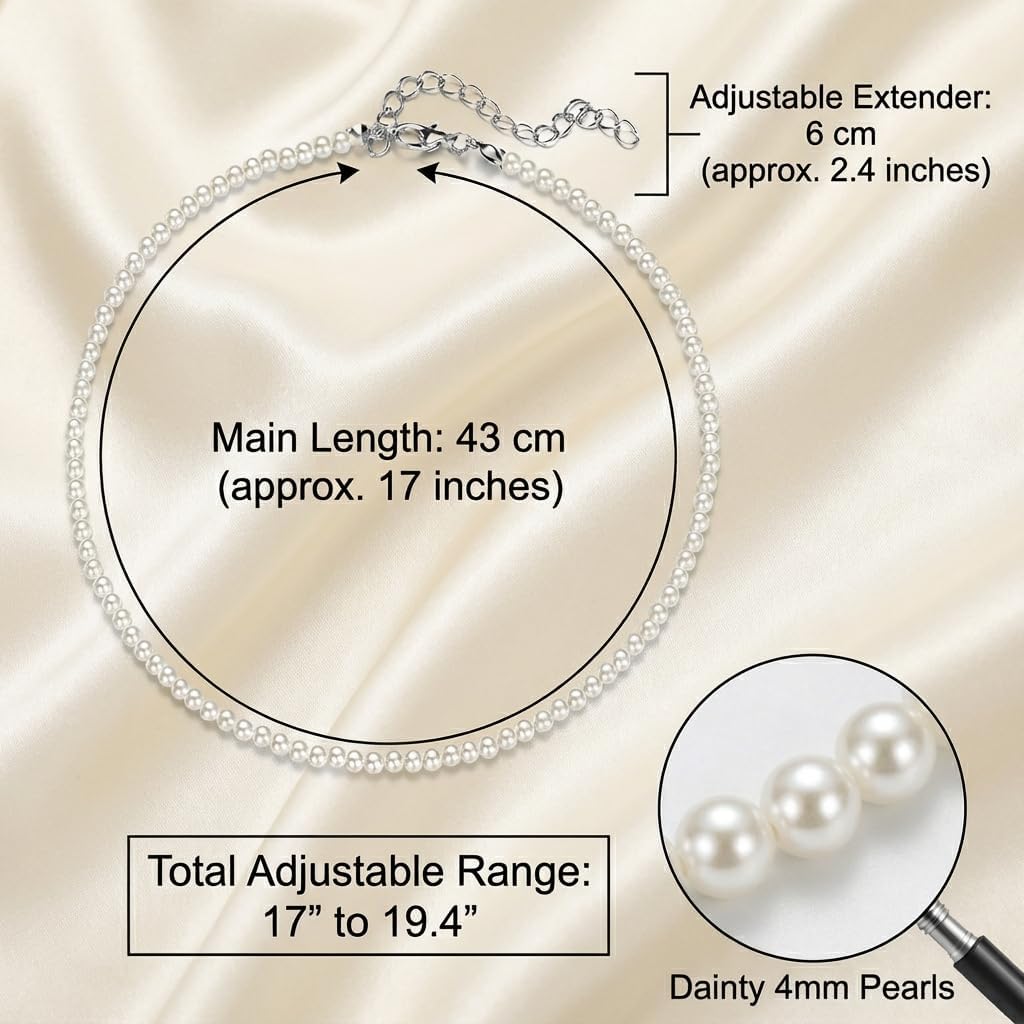 Freshwater Pearls Drop Necklace CZ Crystal Pearl Necklace Bride Pearls Diamond Necklaces Single Pearl Rhinestone Necklace for Women Jewelry Gift - Image 5