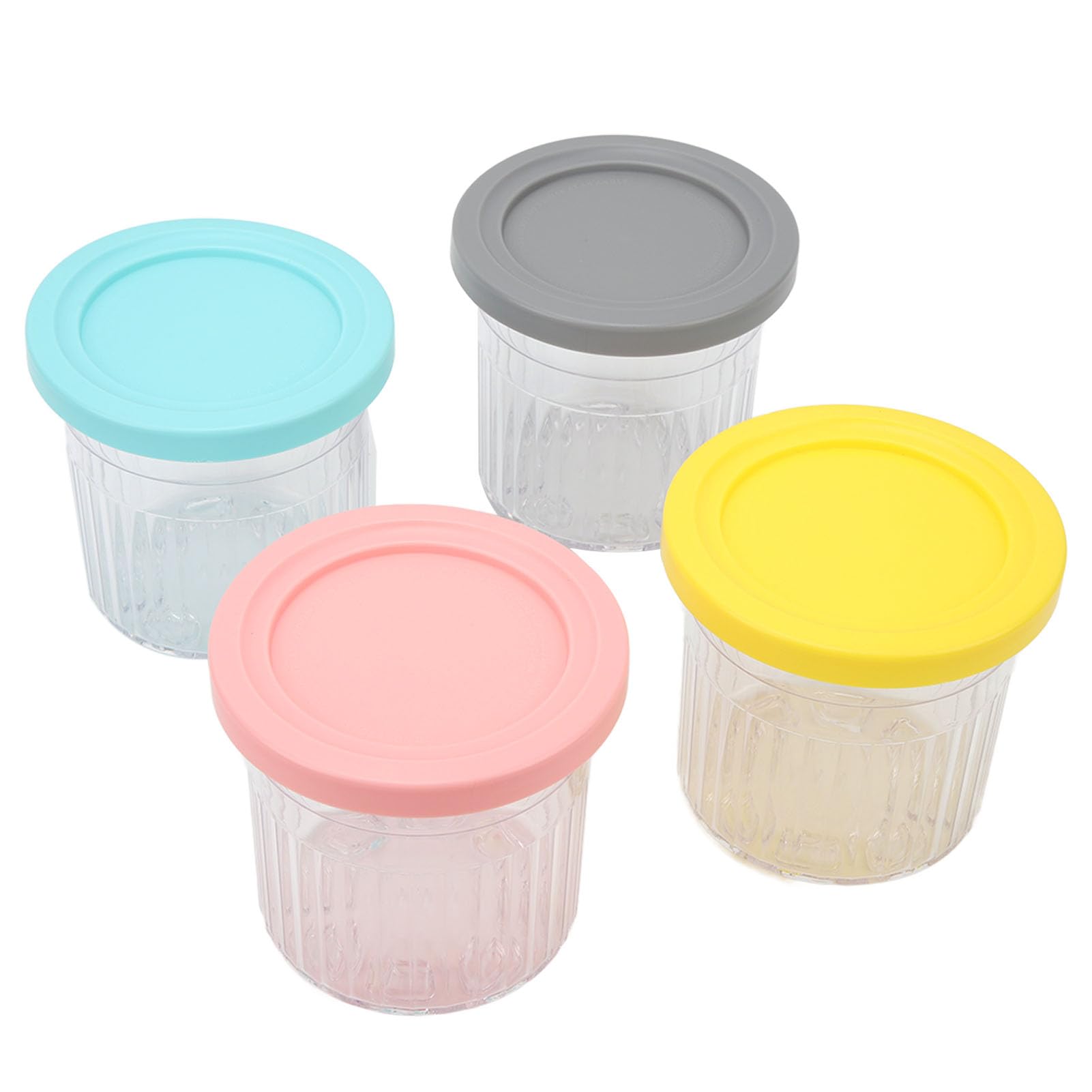 4er-Pack Wiederverwendbare 600-ml-Eisbecher – Spülmaschinenfeste Gefrierbehälter für Eismaschinen der NC299AMZ NC300s-Serie und Hausgemachte Tiefkühldesserts