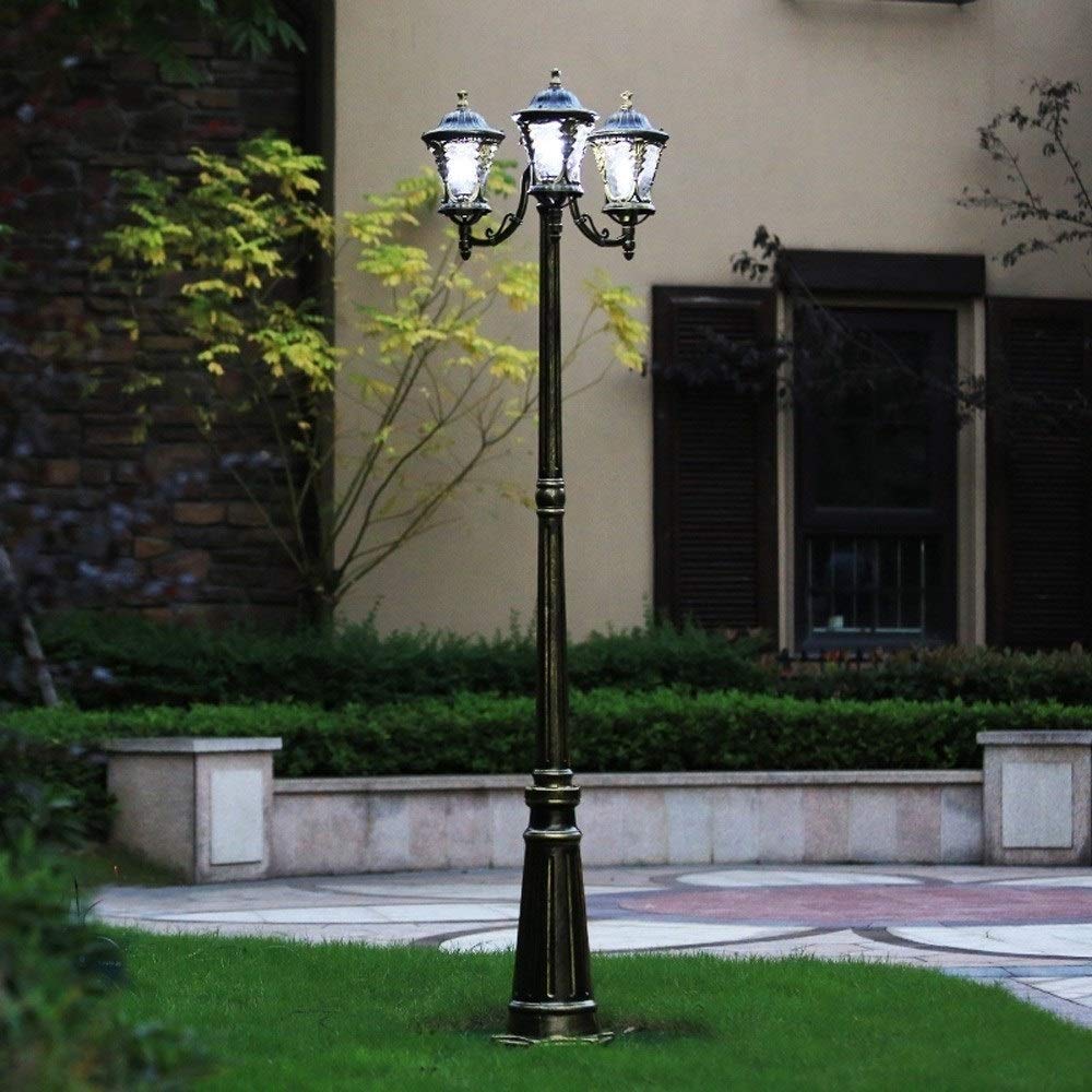 Lampadaire de Jardin Victorien européen à 3 têtes, Style Antique, étanche IP55, résistant à la Rouille, pour éclairage extérieur.,