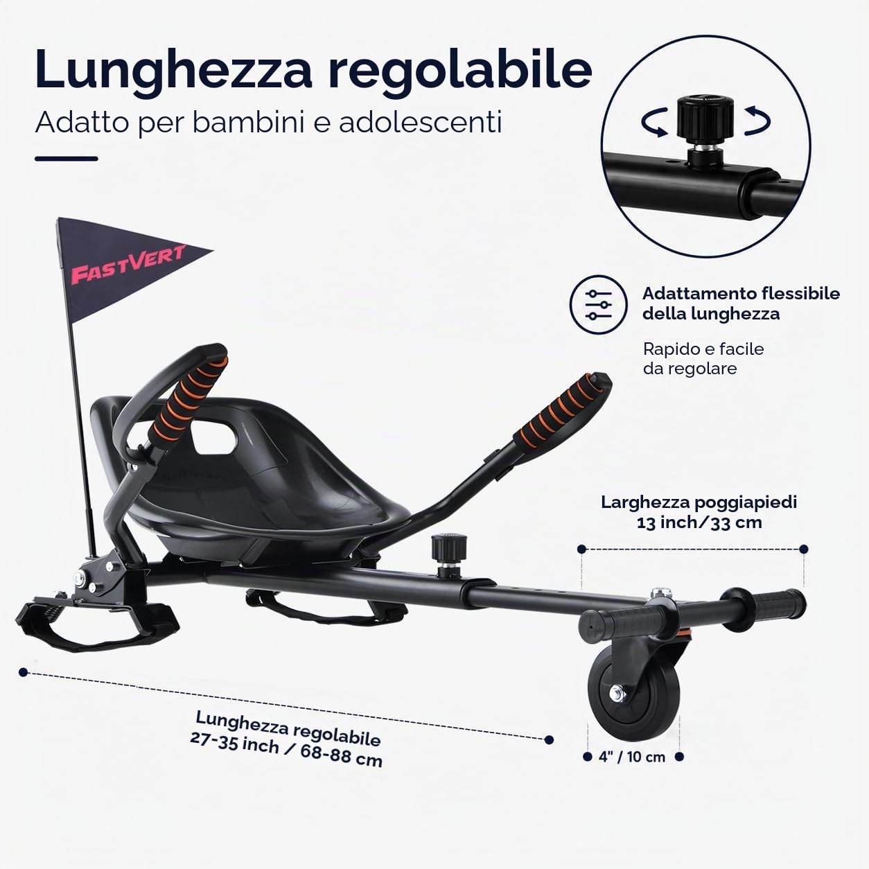 Hoverbords Go Kart,Overbords Seggiolino Trasforma Hoverbords in Go-Kart, Rende la Guida Molto Divertente e sicura