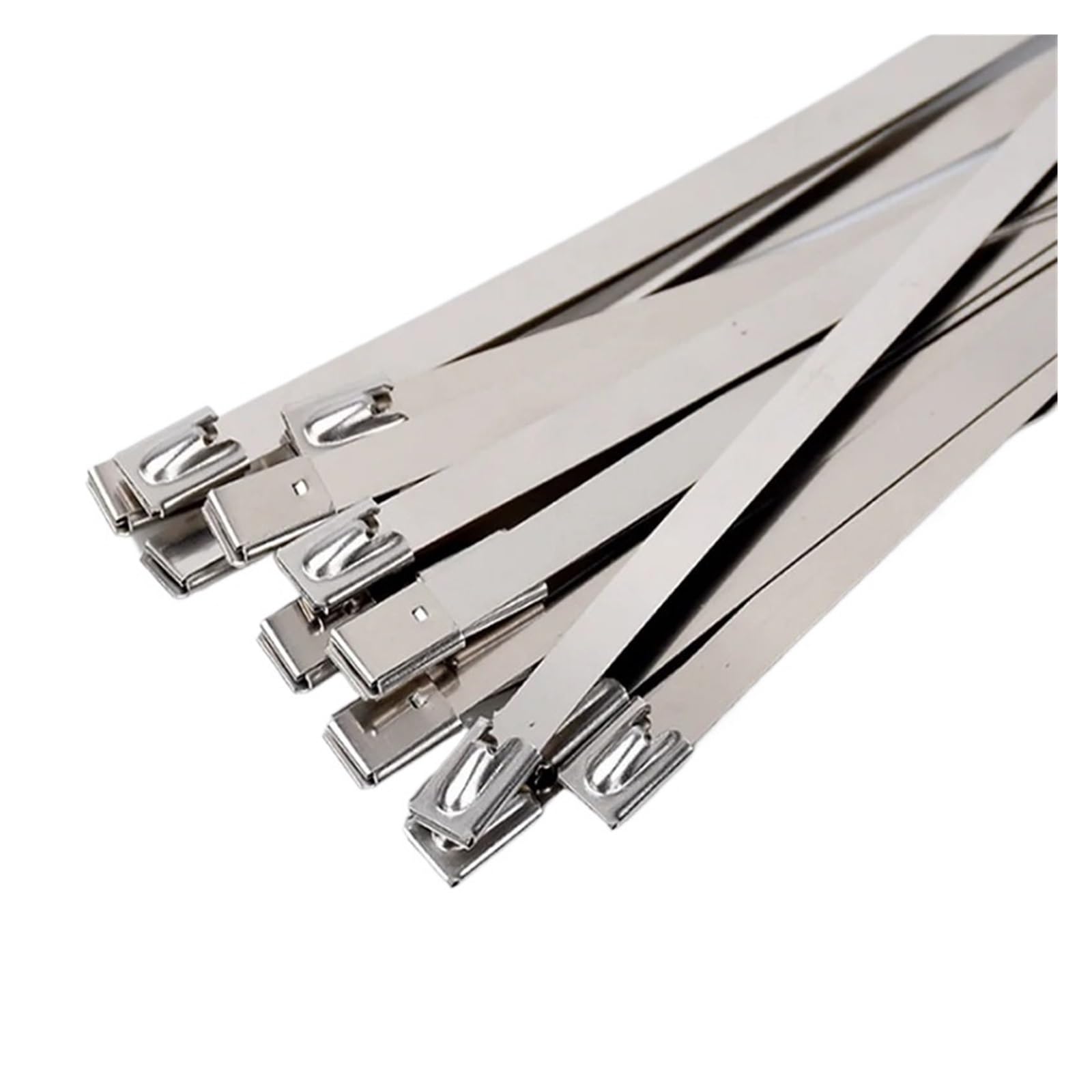 Ghhzml 100Pcs Metal Cable Ties 10 20 50 100 200 Pcs 10Mm 0.39 Inch Exhaust Wrap Multi-Purpose 304 Stainless Steel Metal Cable Tie Banding Self-Locking Zip Ties(,10X700mm)