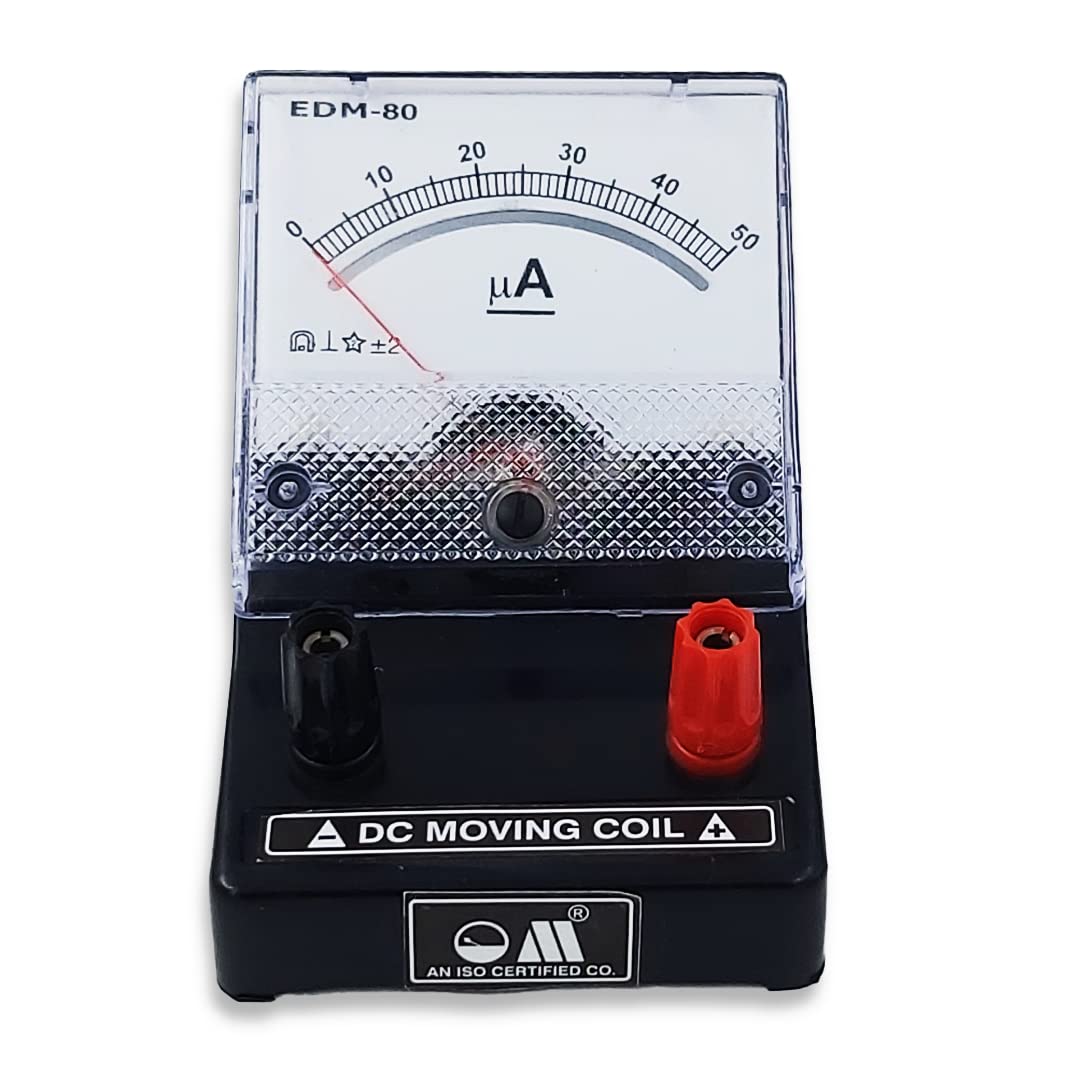 OM® Meters EDM-80 Desk Stand Analog 0-50 uA Micro Ammeter | Moving Coil Ampere Meter | Meter For Educational purpose | Black (B0BC27BLLW) Amazon Price History, Amazon Price Tracker