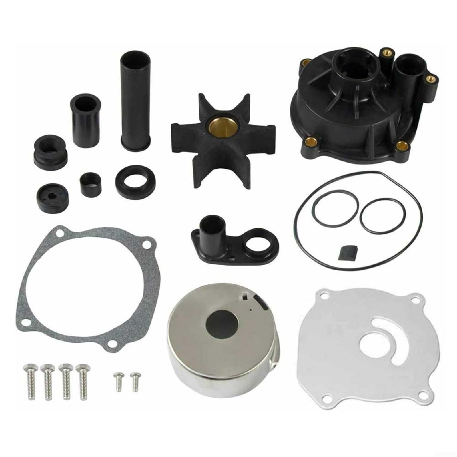 Kit di riparazione girante pompa acqua per Johnson per evinrude 75-250HP 1976-1978, manutenzione sistema di raffreddamento motore fuoribordo con guarnizioni e viti, OEM 5001595