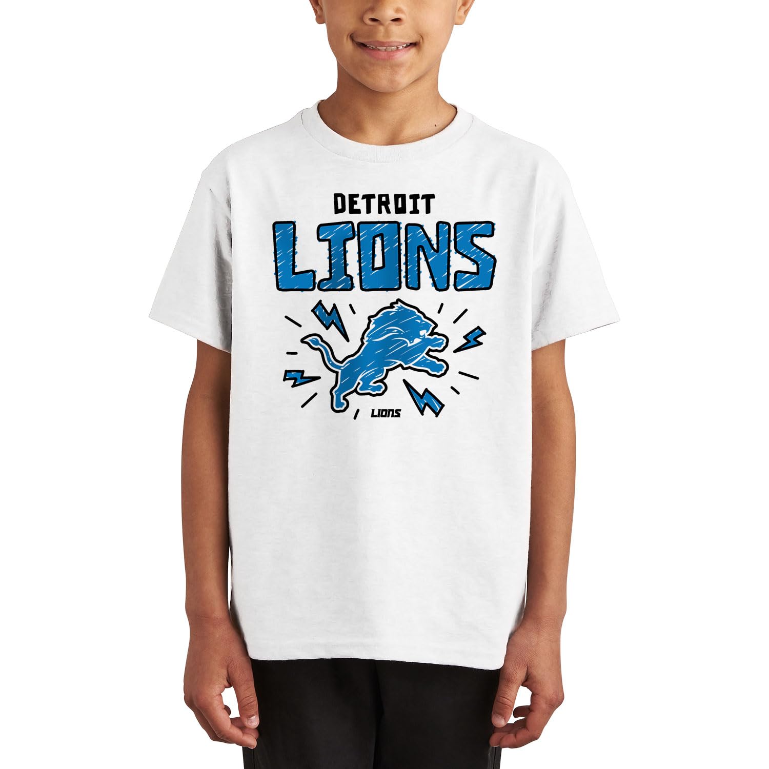 Junk Food NFL - Doodle - Officially Licensed Youth Short Sleeve Fan T-Shirt for Boys & Girls