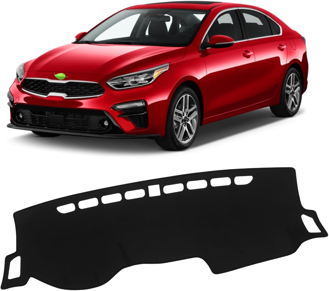 FIILINES Dash Cover for Kia Forte 2019-2024, Dashboard Mat Cover for Forte Accessories Sunshade Nonslip Mesh Protector No Glare Black