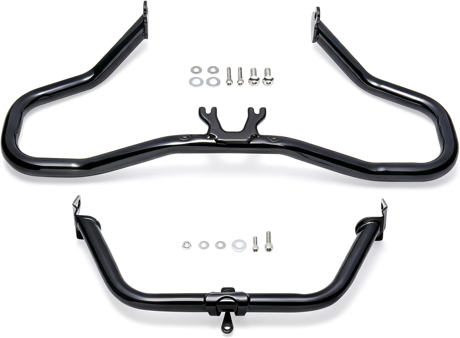 MoKitDora Road Glide Chopped Engine Guard 1.25" Highway Crash Bar & Fairing Support Brackets for Harley 2015-2023 FLTRX FLTRXS FLTRXST FLTRXSE Models, Black