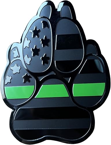 Calcomanía de metal negro estadounidense con bandera de perro K9, calcomanía de repuesto para auto, camión, SUV (verde)