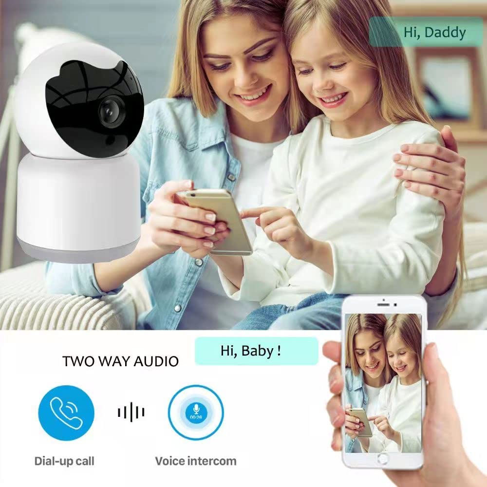 Home Security Camera, Tuya 3MP Indoor Pan-Tilt Smart Camera for Baby & Pet with Motion Tracking, 2-Way Audio, IR Night Vision, Siren, Compatible with Alexa & Google Home, 2.4GHz WiFi