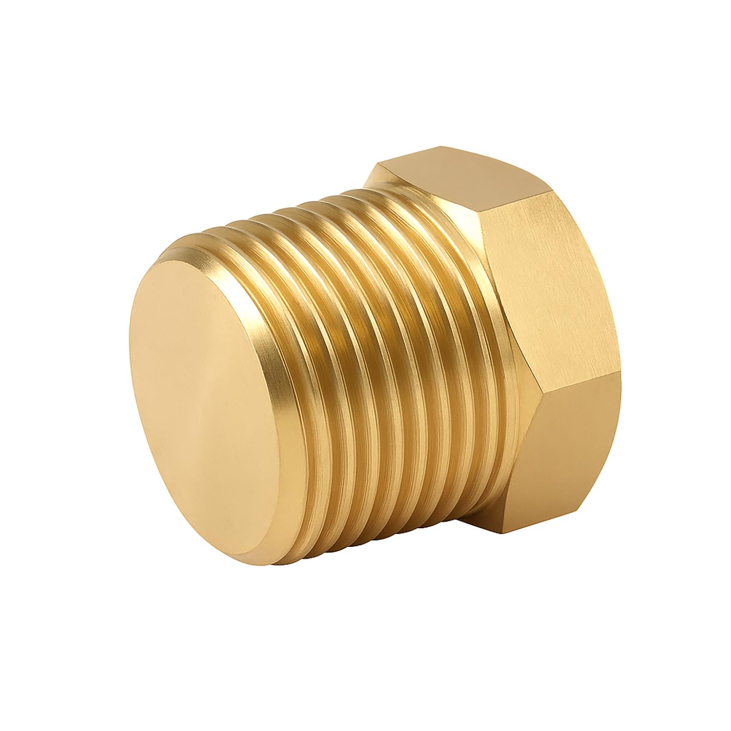10x 3/8" BSP Solid Brass Plug – Male Thread End Stop for Pipes & Fittings, Leak-Proof Blank Cap
