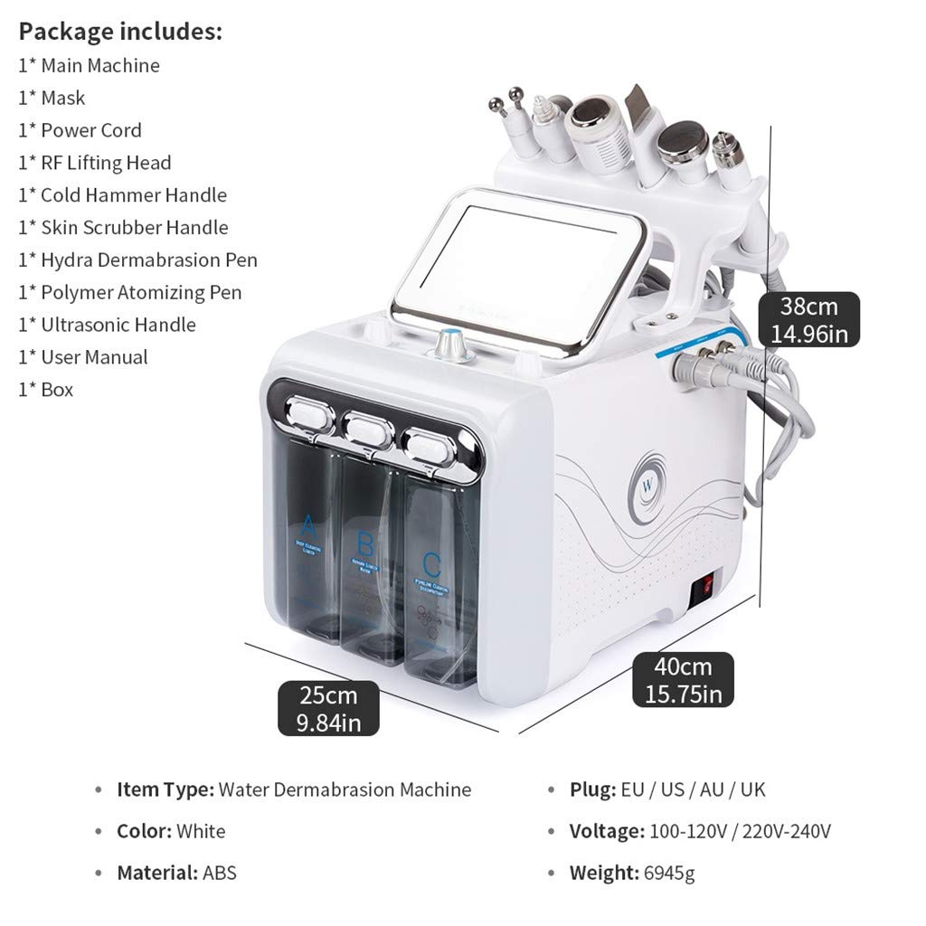 RAXST Hidrógeno y oxígeno Máquina de Belleza, 7-en-1 Profesional Diamante microdermabrasión máquina Peeling Agua Hydro dermoabrasión RF depurador HydraFacial Máquina